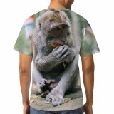 yanfind Adult Full Print T-shirts (men And Women) Wood Cute Park Tree Fur Portrait Monkey Outdoors Wild Wildlife