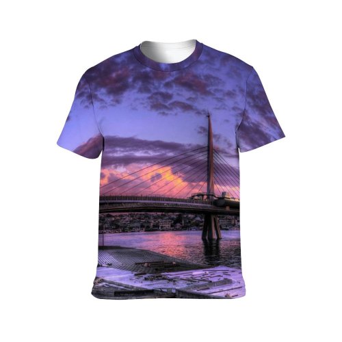 yanfind Adult Full Print T-shirts (men And Women) Architecture Bosporus Buildings City Cityscape Dawn Istanbul Landmark Landscape Outdoors