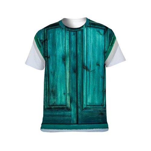 yanfind Adult Full Print T-shirts (men And Women) Door Doorway Entrance Exterior Retro Wall Wood Wooden