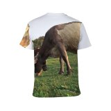 yanfind Adult Full Print T-shirts (men And Women) Field Agriculture Farm Grass Grassland Milk Bull Rural Farmland Pasture Cattle