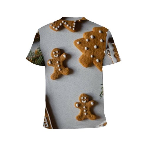 yanfind Adult Full Print T-shirts (men And Women) Baked Goods Christmas Cookies Creativity Cutout December Decoration Delicious Flatlay Frosting Gingerbread