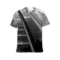 yanfind Adult Full Print T-shirts (men And Women) Architectural Design Architecture Building Clouds Facade Futuristic Glass Items Shot