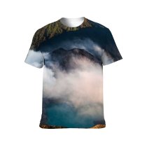 yanfind Adult Full Print T-shirts (men And Women) Ash Bali Crater Dawn Daylight Drone East Java Ijen Landscape Lava