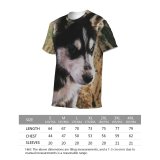 yanfind Adult Full Print T-shirts (men And Women) Dog Pet Cute Grass Fur Wolf Young Portrait Outdoors Puppy Sit