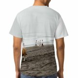 yanfind Adult Full Print T-shirts (men And Women) Sea Landscape Sunset Beach Sand Ocean Summer Travel Seashore Outdoors Bull Cow