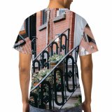 yanfind Adult Full Print T-shirts (men And Women) Architecture Barrier Brick Wall Brickwork Building City Construction Contemporary Detail District Door
