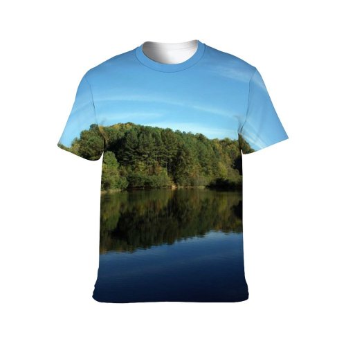 yanfind Adult Full Print Tshirts (men And Women) Landscapes Trees Lakes Sky Autumn Fall Seasons Leaves Colorful