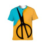 yanfind Adult Full Print T-shirts (men And Women) Art Silhouette Abstract Design Creativity Retro Scissors Sharp Conceptual