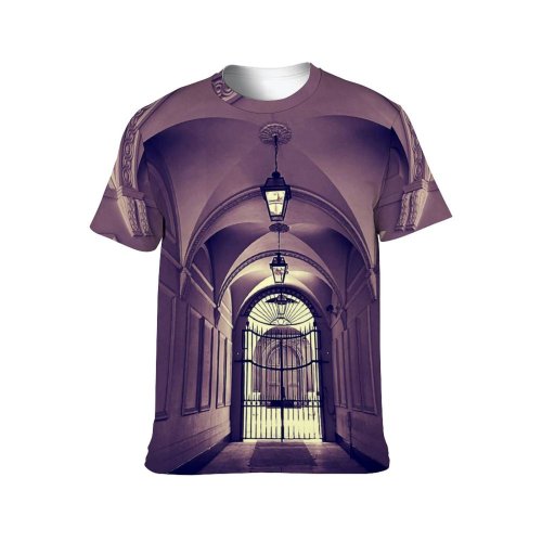 yanfind Adult Full Print T-shirts (men And Women) Arch Architecture Building Ceiling Entrance Gate Hallway