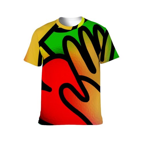 yanfind Adult Full Print T-shirts (men And Women) Love Stainedglass Abstract Design Light Shapes Art Window Valentine Hearts Hands Reaching