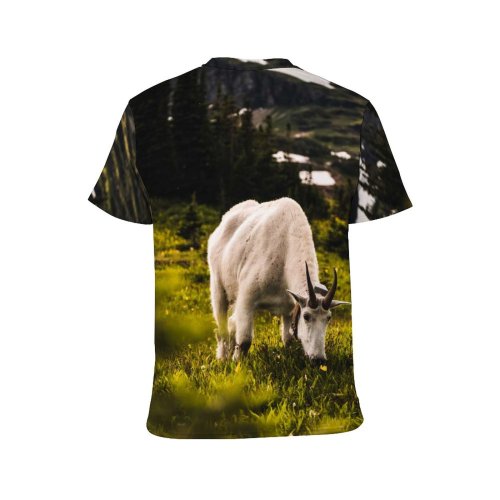 yanfind Adult Full Print T-shirts (men And Women) Landscape Field Summer Agriculture Farm Grass Grassland Outdoors Bull Cow Rural Sheep