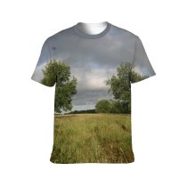 yanfind Adult Full Print Tshirts (men And Women) Area Cloud Cloudscape Cloudy Dark District Dull Grass Land Landscape Meadow Outdoors