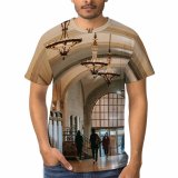yanfind Adult Full Print T-shirts (men And Women) Arch Arched Architecture Archway Building Ceiling Chandelier City Classic Clean Construction Corridor
