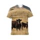 yanfind Adult Full Print T-shirts (men And Women) Landscape Field Countryside Agriculture Farm Grass Travel Grassland Outdoors Cow Wildlife Pasture