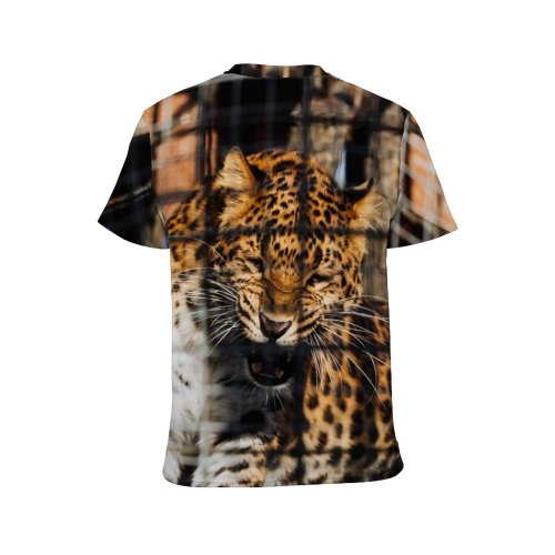 yanfind Adult Full Print T-shirts (men And Women) Big Fur Cage Cat Outdoors Wild Tropical Leopard Wildlife Danger