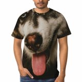 yanfind Adult Full Print T-shirts (men And Women) Dog Pet Cute Fur Wolf Portrait Studio Puppy Tongue Staring Eskimo