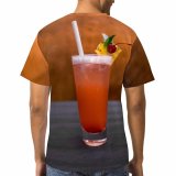 yanfind Adult Full Print T-shirts (men And Women) Wood Summer Bar Cocktail Glass Table Travel Fruit Still Juice