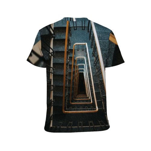 yanfind Adult Full Print T-shirts (men And Women) Wood Art Texture Wall Architecture Ladder Reflection Design Iron Retro