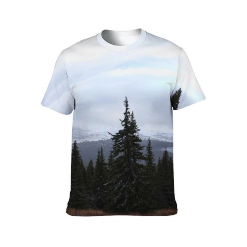yanfind Adult Full Print Tshirts (men And Women) Mountains Trees Pine Landscape Woods