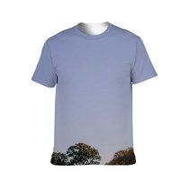 yanfind Adult Full Print T-shirts (men And Women) Autumn Sky Building Cottage Countryside Deciduous Distant Dwell Fallen Field From Below