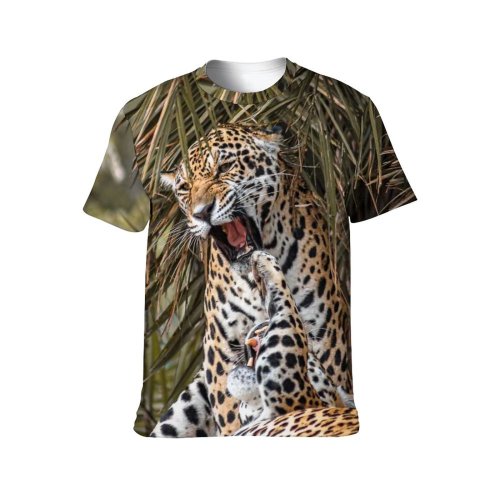yanfind Adult Full Print T-shirts (men And Women) Tree Big Cat Outdoors Wild Hunter Jungle Leopard Safari Wildlife