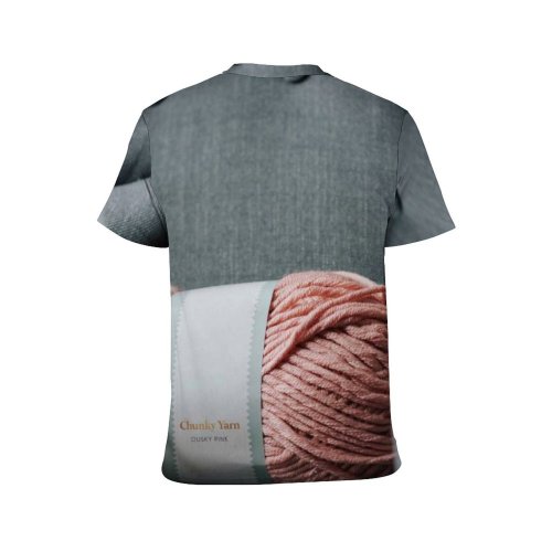 yanfind Adult Full Print T-shirts (men And Women) Armchair Ball Cloth Colorful Comfort Space Couch Cozy Craft Creative Crochet