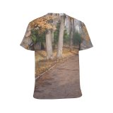 yanfind Adult Full Print Tshirts (men And Women) Autumn Branches Colorful Countryside Fall Fog Foliage Forest Golden Landscape Leaves Morning