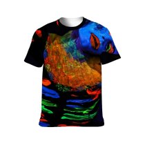 yanfind Adult Full Print T-shirts (men And Women) Dark Festival Party Abstract Portrait Fun Flame Surreal Rainbow Coloring Artistic Fluorescent