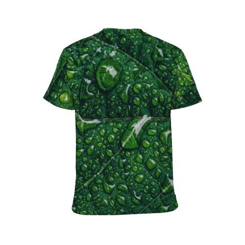 yanfind Adult Full Print T-shirts (men And Women) Dew Flora Freshness Garden Growth Leaf Macro Moisture Texture Vein Droplets