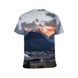 yanfind Adult Full Print T-shirts (men And Women) Clouds Conifers Dawn Dusk Fir Trees Freezing Frosty Frozen Idyllic