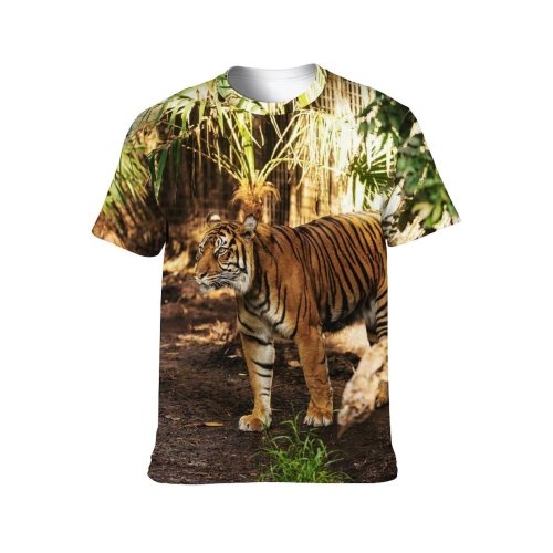 yanfind Adult Full Print T-shirts (men And Women) Wood Grass Leaf Tree Big Cat Outdoors Wild Jungle Safari Wildlife