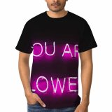 yanfind Adult Full Print T-shirts (men And Women) Art Contrast Creative Dark Decoration Design Diffuse Electric Fluorescent Font Glitter