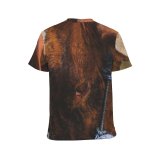 yanfind Adult Full Print T-shirts (men And Women) Field Countryside Agriculture Farm Portrait Outdoors Bull Rural Pasture Cattle Hayfield