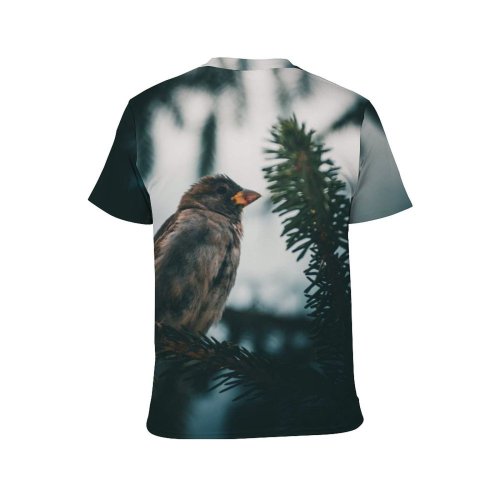 yanfind Adult Full Print T-shirts (men And Women) Snow Light Winter Tree Eagle Portrait Christmas Outdoors Wildlife Raptor Side