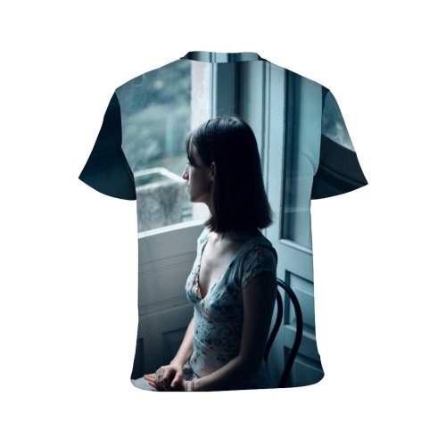 yanfind Adult Full Print T-shirts (men And Women) Brunette Calm Chair Concept Contemplate Door Doorway Dreamy Entrance Female Feminine Gaze