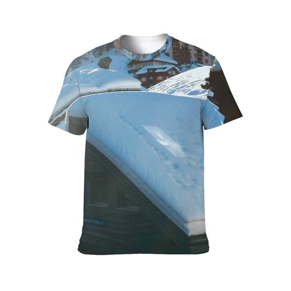 yanfind Adult Full Print T-shirts (men And Women) Building Calm Cloudless Cottage Country Countryside Daylight Daytime Destination Dwell Freeze Frost