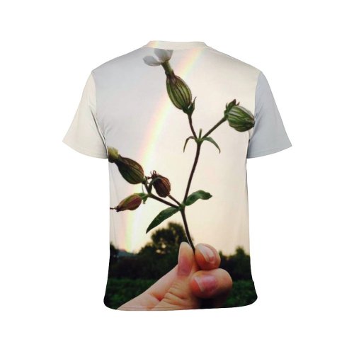 yanfind Adult Full Print T-shirts (men And Women) Landscape Summer Agriculture Grass Leaf Tree Flower Outdoors Growth Soil Rainbow