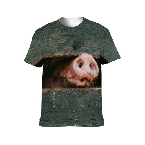yanfind Adult Full Print T-shirts (men And Women) Wood Wall Tree Portrait Monkey Family Wildlife Barn