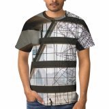 yanfind Adult Full Print T-shirts (men And Women) Light Construction Office Architecture Window Reflection Urban Concrete Perspective Expression Contemporary
