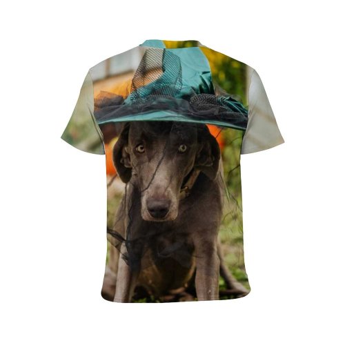 yanfind Adult Full Print T-shirts (men And Women) Boo Costume Cute Dog Fall Funny Grass Greenhouse Halloween Hat Camera Pet