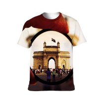 yanfind Adult Full Print T-shirts (men And Women) Arch Architecture Camera Daylight Gate Gateway India Indian Flag Landmark