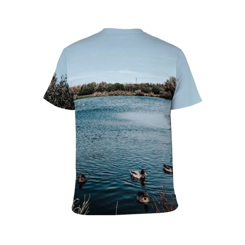 yanfind Adult Full Print T-shirts (men And Women) Bird Botany Calm Clear Cloudless Coast Creature Duck Ecology Flow Foliage Fowl