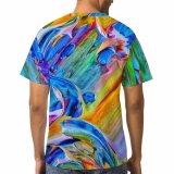 yanfind Adult Full Print T-shirts (men And Women) Design Creativity Strength Palette Mess Rainbow Artistic Stain Acrylic Canvas Visuals
