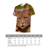 yanfind Adult Full Print T-shirts (men And Women) Cat Face Cute Felidae Fur Kitty Pet Staring Whiskers