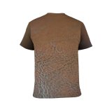 yanfind Adult Full Print T-shirts (men And Women) Abstract Backdrop Tan Tanned Chair Closeup Cloth Couch Cowhide Dark Design Empty-