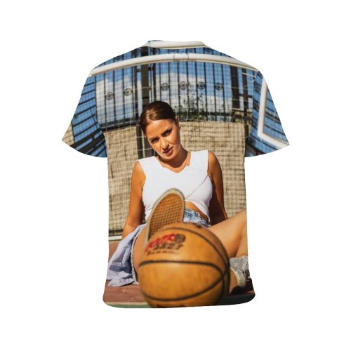 yanfind Adult Full Print T-shirts (men And Women) School Ball Game Basketball Athlete Exercise Boy Web Basket Court Recreation Hoop