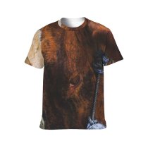 yanfind Adult Full Print T-shirts (men And Women) Field Countryside Agriculture Farm Portrait Outdoors Bull Rural Pasture Cattle Hayfield