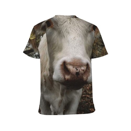 yanfind Adult Full Print T-shirts (men And Women) Field Countryside Agriculture Farm Grass Milk Portrait Bull Cow Rural Farmland Pasture