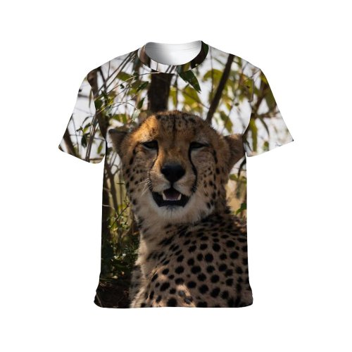 yanfind Adult Full Print T-shirts (men And Women) Grass Fur Portrait Cat Outdoors Wild Hunter Leopard Safari Wildlife