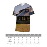yanfind Adult Full Print T-shirts (men And Women) Attic Autumn Sky Building Cottage Countryside Deciduous Dwell Exterior Facade Fallen Grass